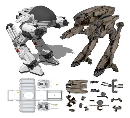 Robocop Ed-209 (x2) Papercraft (envio X Mail)