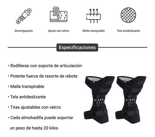Imagen 6 de 6 de Rodilleras Antideslizantes X2 Respirables P/soporte Articul.
