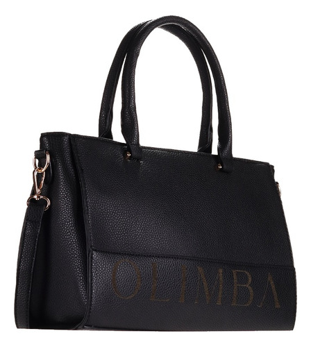 Bolsa Tote Olimba Para Dama Formal Casual 9842 Negro Lisa Oro
