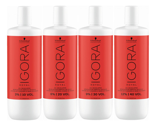 Oxidantes Igora Royal 10-20-30-40 Vol Schwarzkopf 1l