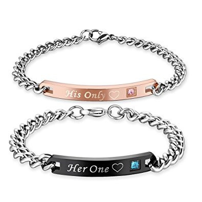 Pulseras Pareja Amorfeel 2 Pcs His Only Her One