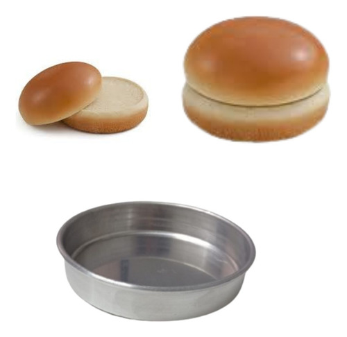 Forminha Pão De Hambúrguer 11,5x2,5cm Kit Com 5 Unidades