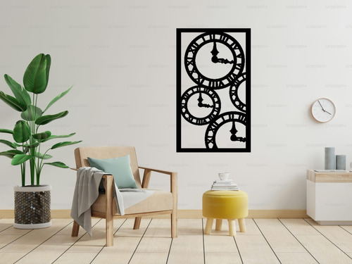 Cuadro Decorativo De Reloj Negro