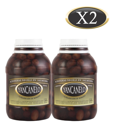 Aceitunas Negras Yancanelo Bidón 1 Kg X 2 U