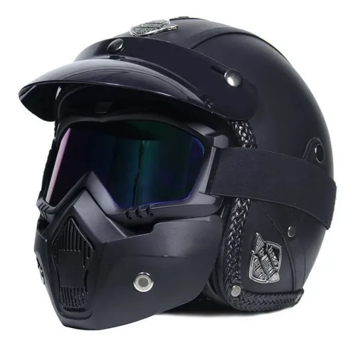 Casco Piel Racer Jet Chopper Harley Vintage | Meses sin