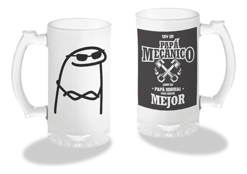 Tarro Cervecero, Flork, Frase Soy Un Papá Mecánico, 16oz