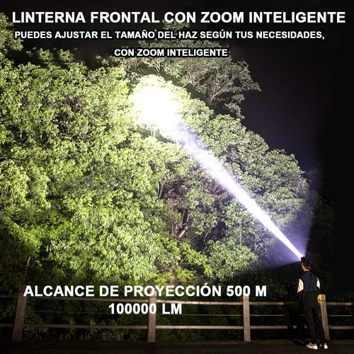 Lámpara Minero Inductivo Linterna Minera Recargable Cacería