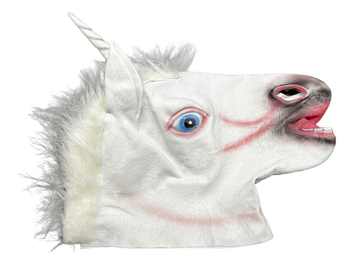 Mascara Unicorn Unicornio Magico Halloween Terror Miedo Blanco Unicornio