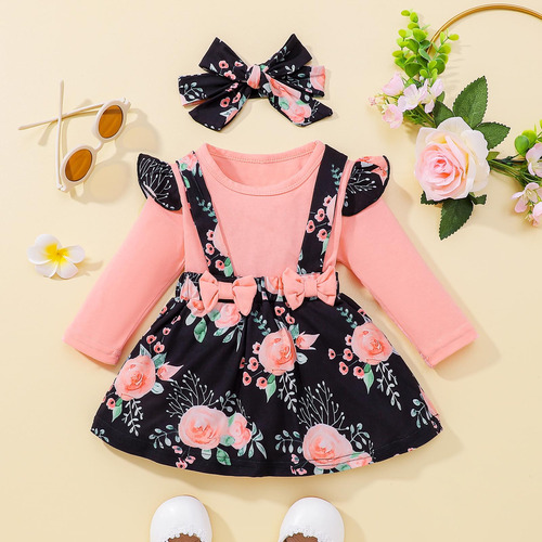 Vestido Infantil L A La Moda Para Niñas, Bonito Diseño De Fl
