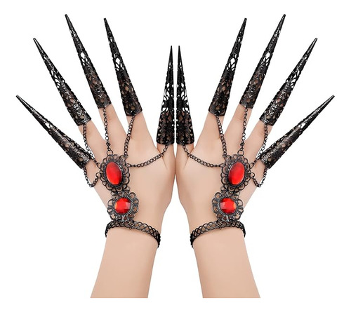 Uñas Dedo Negro Para Halloween Joyeria Danza Del Vientre Pul