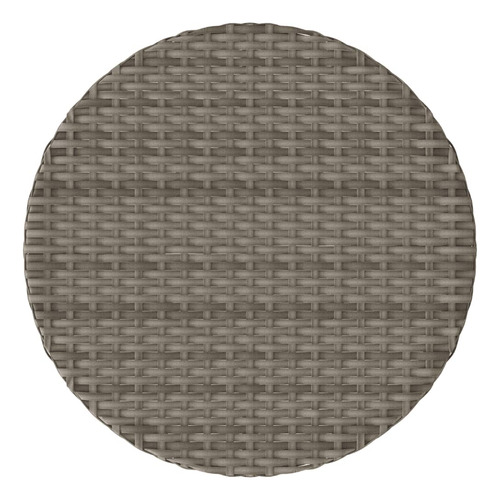 Juego De Bistró 3 Piezas Con Cojines De Ratán Sintético Estructura Gris