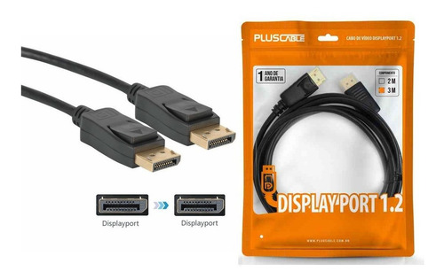 Cabo Displayport 1.2 4k 3 Metros Blindado