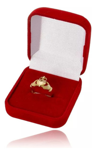 Anel Claddagh Ouro Amarelo 18 Kl Maciço