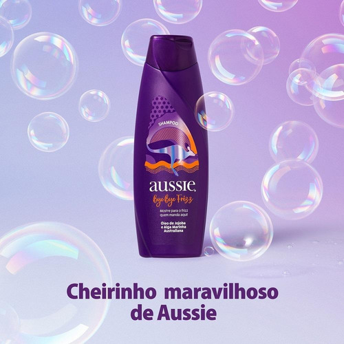 Kit 6 Shampoos Aussie Bye Bye Frizz Maciez E Brilho 180ml