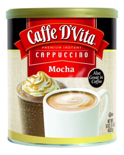 Cafe D'vita Cappuccino Mocha Polvo Frappe O Caliente 453grs