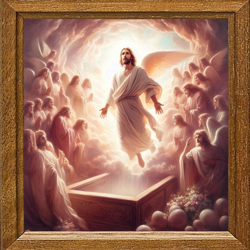 Cuadro Arte Digital Resurrección De Jesús V2 50x50cm Única