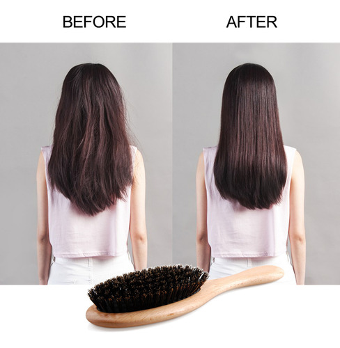 Para Cepillo De Pelo De Jabalí Con Cerdas Naturales,
