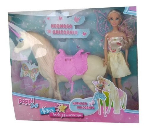Muñeca Poppi Doll Kiara Hada Y Su Unicornio B145