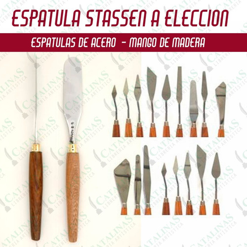 Espatulas Stassen Acero Mango Madera X Unidad Microcentro