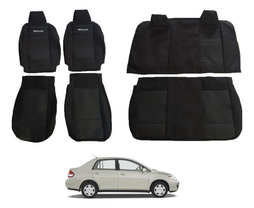 Fundas De Asientos Compatible Tiida 2013-2018 Cab. Pegadas