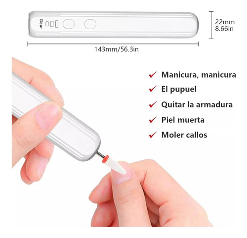 Portátil De Pulidor Uñas Eléctrico Recargable Ya03-003