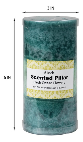 Vela De Pilares Perfumados De Flores Frescas De 6 Polegadas