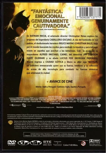 Batman Inicia Christopher Nolan Pelicula Dvd