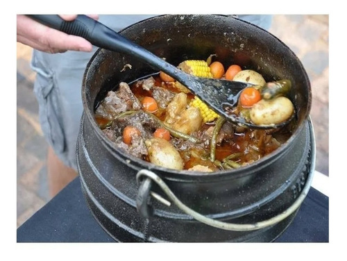 Olla De Hierro Fundido Fundicion Con 3 Patas Y Tapa 70