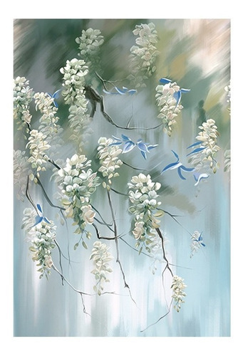 Fundo Fotográfico - Gestante - Flores Brancas - 1,5x2,2 42