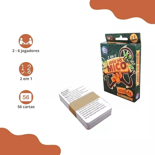 Jogo De Cartas Mico 2 em 1 Pais e filhos