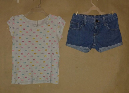 Short Con Playera Para Niña Talla 8 Años Conjunto Para Niña (Usado)