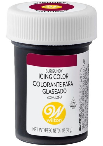 Imagen 3 de 7 de Colorante En Gel Borgoña Bordo Comestible Wilton Glace Real