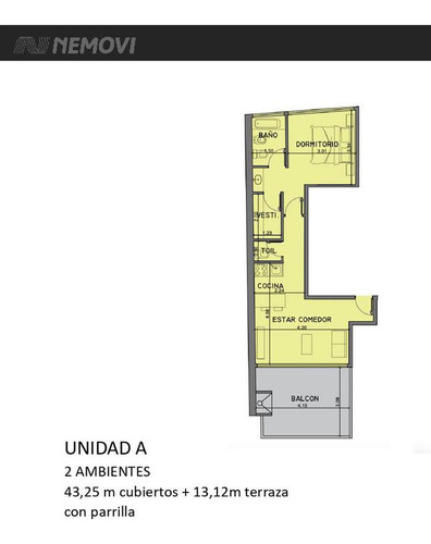 Venta 2 Ambientes Balcon Terraza Parque Saavedra
