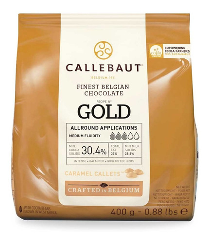 Chocolate Belga Gold Callets 30,4% Caramelo Callebaut 400g