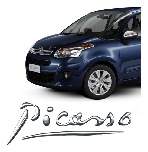 Adesivo Resinado Cromado Citroën Picasso Autocolante Emblema