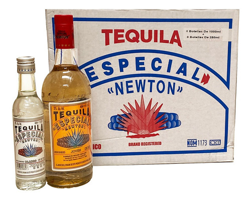 Caja Tequila Especial Newton Joven 1l Con Pacha 200ml