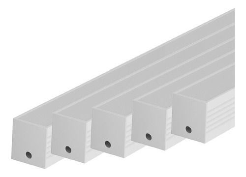Kit 10 metros Perfil Led Barra Sobrepor Slat Alumínio 5x2m 35x35mm Branco Cod: ALUT285722-5 Alut By Avant