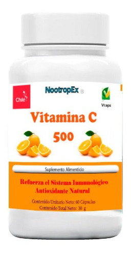 Vitamina C 500 Mg 60 Cápsulas Vegetales