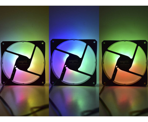 Kit 2 Cooler Fan Led Rgb 120mm Conector Molex 4 Pines Nisuta