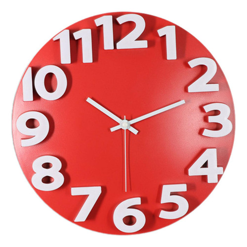 Relógio De Parede Decoração Para Casa Vermelho