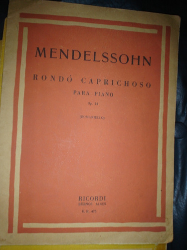 Partitura Piano Rondo Caprichoso Op 14 Mendelssohn Figaro