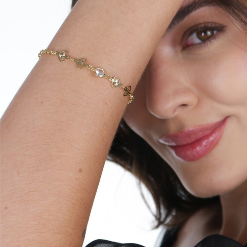 Pulseira Delicada Bolas Lisas Perolas Semijoias Banhado Ouro Comprimento 15 Cor Dourado Diâmetro 15 Cm