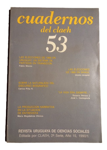 Cuadernos Del Claeh  Nº 53