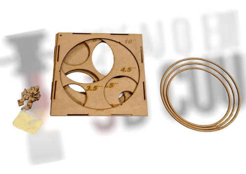 Calibrador De Globos Tipo Cubo Diferentes Medidas Madera Mdf