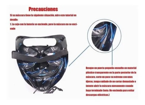 Imagen 10 de 10 de Máscara Luz Led La Purga Halloween The Purge Colores Calidad