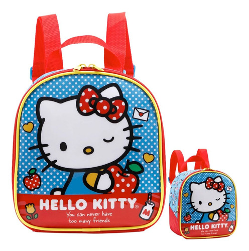 Lancheira Infantil Escolar Hello Kitty Azul Xeryus 11824