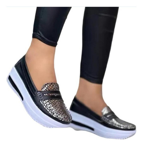 Wan Zapatos De Mujer Mocasines Con Plataforma Sin Cordones