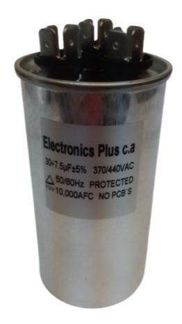 Imagen 1 de 2 de Capacitor De Marcha 30+7 Mfd Aire Acondicionado Electronic P