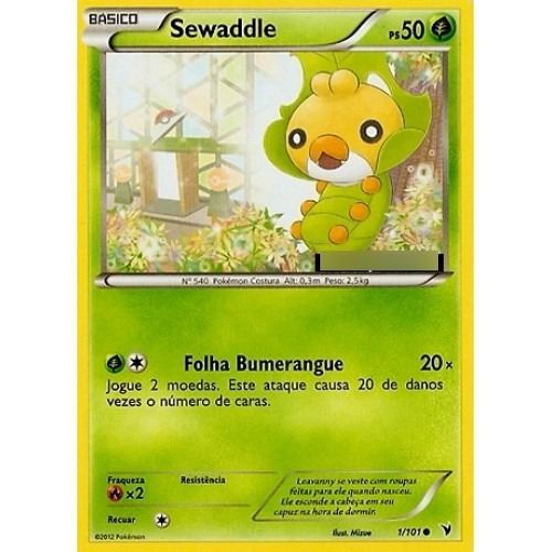 Sewaddle - Pokémon Planta Comum - 1/101 - Pokemon Card Game