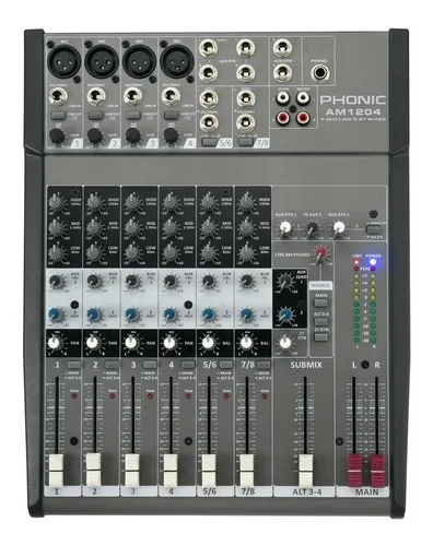 comprar Mixer Phonic Am1204 - 4 Entradas Xlr + 2 Lineas Estereo 